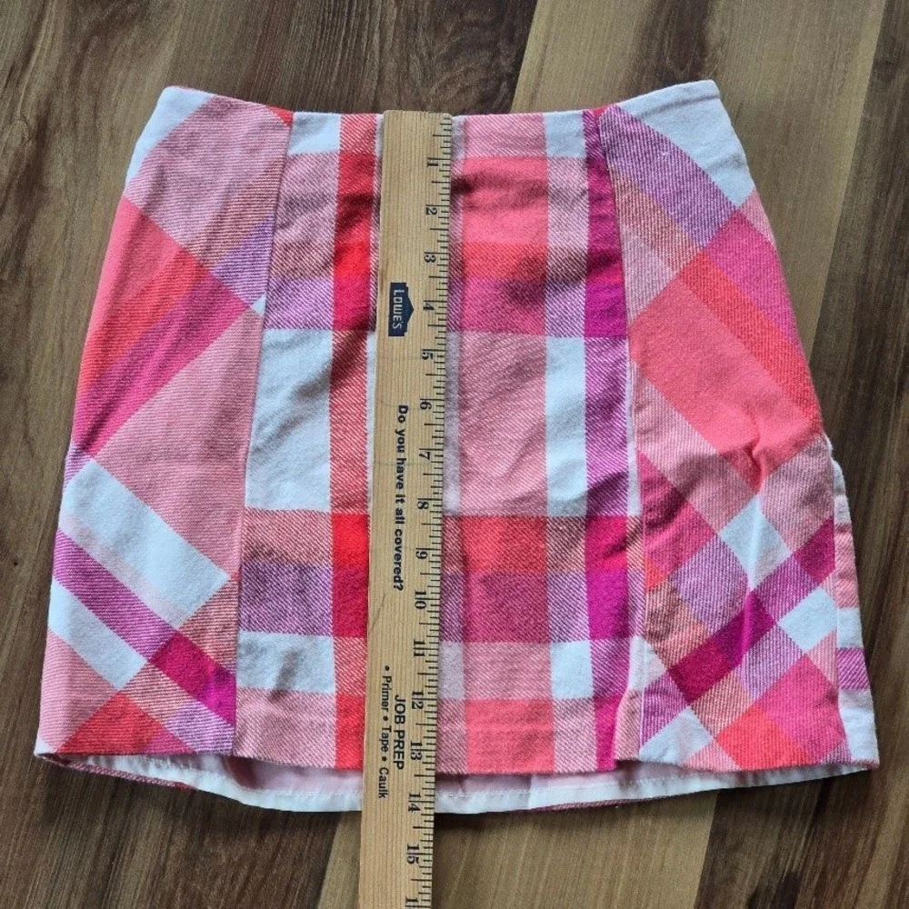 Gymboree 2pc Skirt Set Kids Size 12 Pink Plaid Fox Graphic Woodland Preppy Core‎